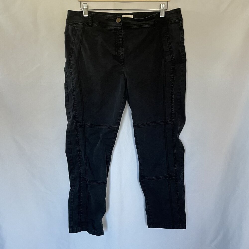 Chico's black cropped pants women's size 34 inches cotton pockets casual comfort